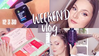 Weekend &#39;Glow Up&#39; Vlog! 12,3,30🏃🏻‍♀️, Easy Glam Makeup, How I Cope with Stress, Hair Care and more 💓