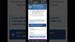 “MSBTE Winter 2025 Final Time Table Released! Don’t Miss Your Exam Dates! #examtimetable