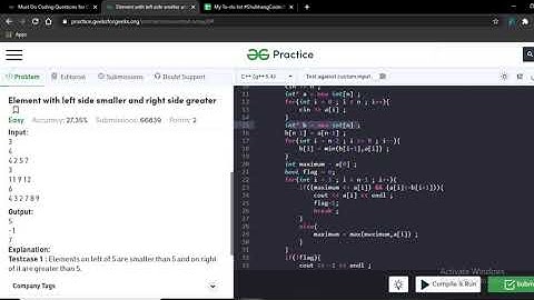 Element with left side smaller and right side greater