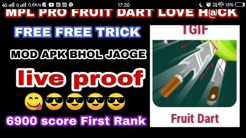 Mpl pro fruit dart game hack trick // mpl fruit dart game trick to score 1st rank and score 5000+