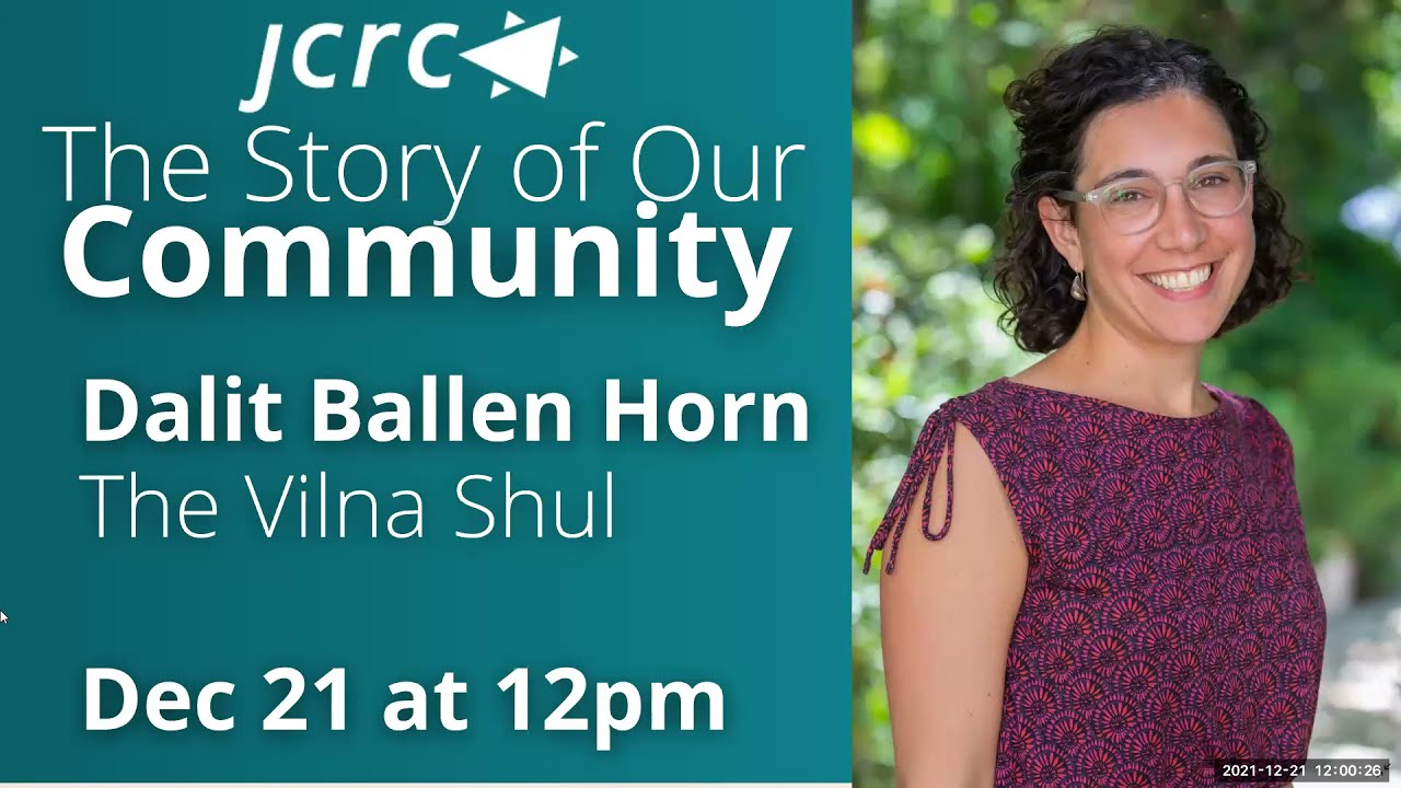 JCRC's Conversation with Dalit Horn, Executive Director of The Vilna Shul | JCRC Speaker Series