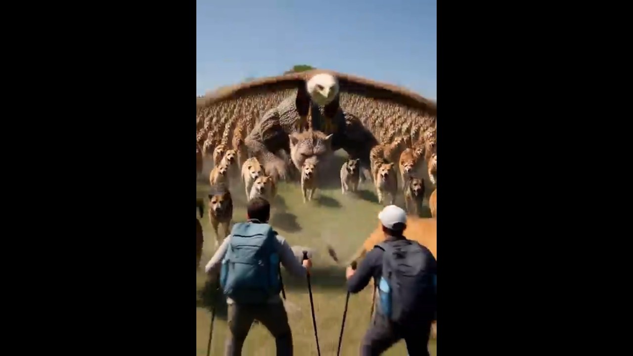 “Wild Moments: Lion, Eagle & Tiger Monster Attack the Survey Team in the Green Field! 