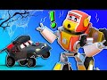 ROBOT CARS stop SCARY MONSTERS  | RoboFuse - Superhero Rescue | Trucks Videos for Children