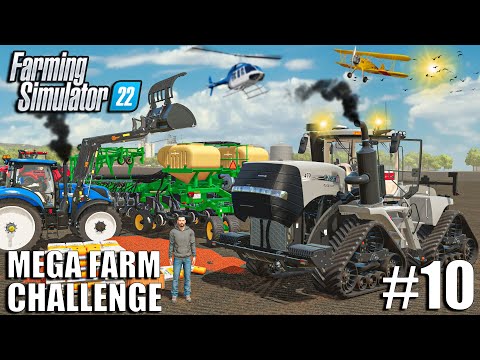 💵MULTI-MILLION FIELD Planting w/ CUSTOM QUADTRAC | MEGA FARM Challenge | Farming Simulator 22 -Ep9