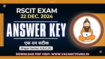 RSCIT answer key 22 December 2024 RSCIT Answer key today RSCIT 22 December 2024 Answerkey