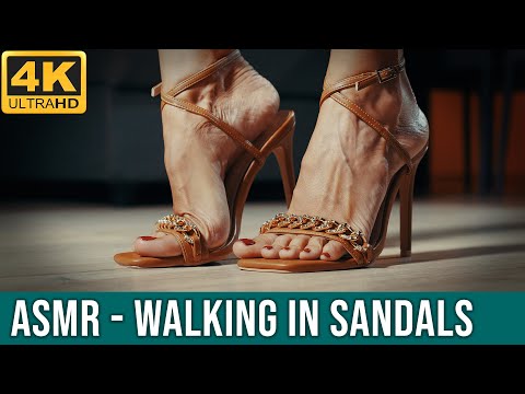 4K ASMR Try On My New Pair Of Sandals And Walk