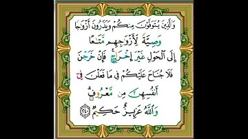 |سورة البقرة| اية رقم ٢٤٠|بصوت الشيخ الحصري |ص٣٩|اخذها بركة تركها حسرة|