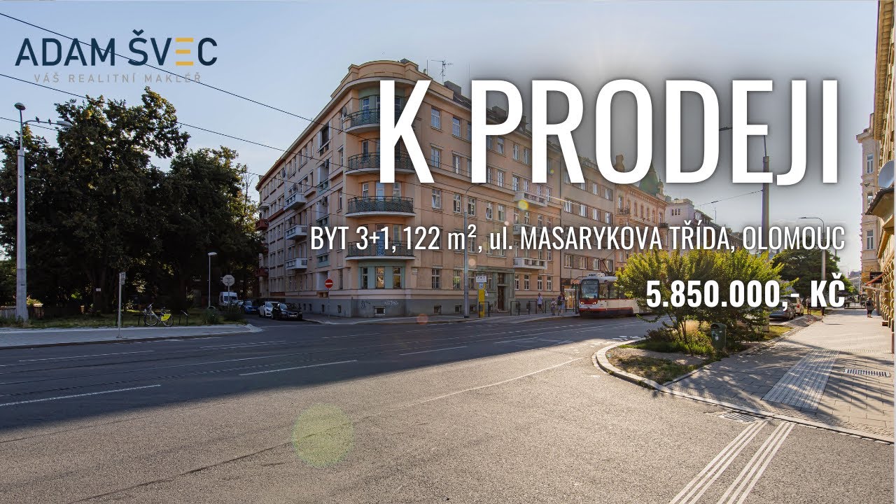 Prodej, prvorepublikového bytu 3+1 na ulici Masarykova Třída v Olomouci.