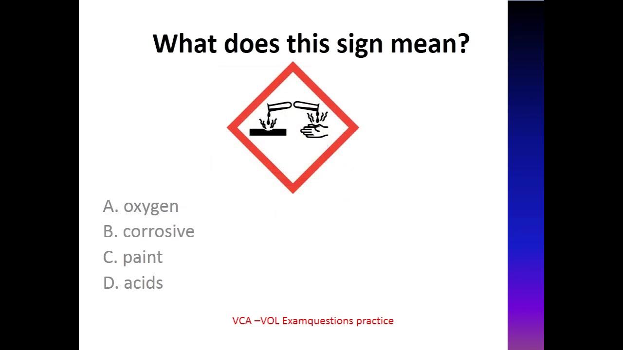 VCA VOL examquestions signs practise 4 in English YouTube
