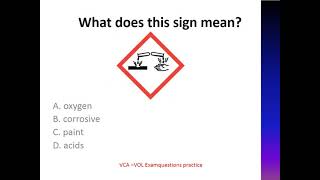 VCA VOL examquestions signs practise 4 in English