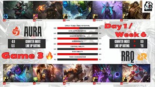 AURA vs RRQ | Game 3 | Day 1 Week 6 | MPL ID S13 | Regular Season | Mobile Legends