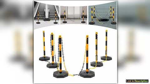 6 Pack Traffic Cones Adjustable Delineator Post Cones Traffic Delineator Post Cones Portable Chain