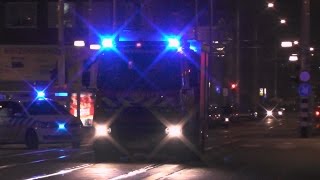 Brandweer TS7830 HW7850 OD9091 & TS7130 met spoed naar een middelbrand in Den Haag