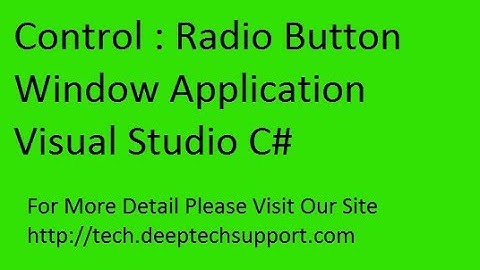 Radio Button Window Application C# Visual Studio