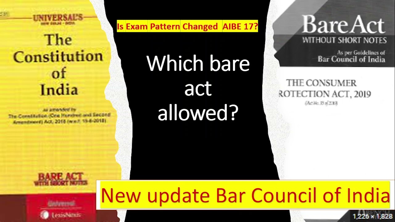 AIBE 2023: Whether Bare Acts With Short Notes Are Allowed inside Examination Hall? BCI Clarifies