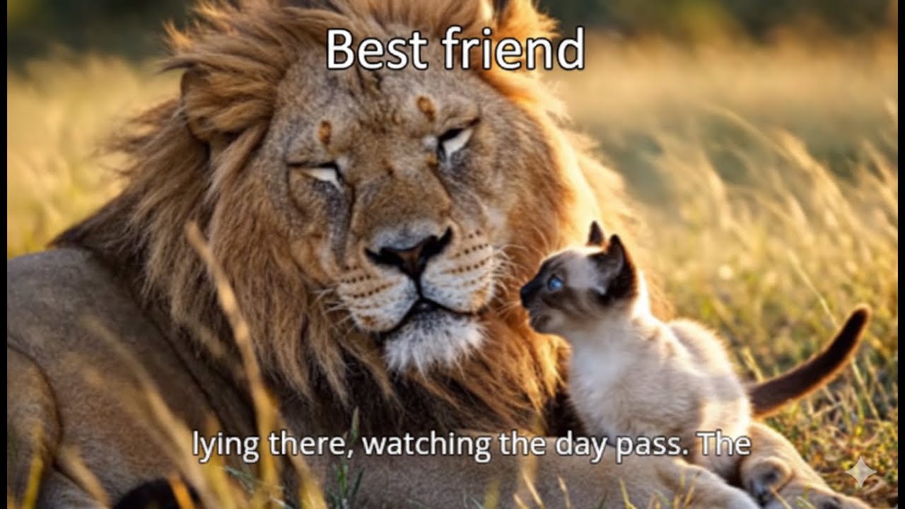 When a Tiny Cat Met a Lion — A Silent Moment of Peace