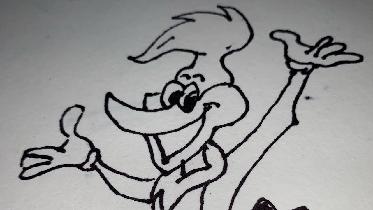 Woody Woodpecker real-time drawing #howtodraw #sharpie #lineart #anime