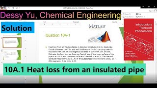 (104) 10A.1 Heat loss from an insulated pipe by Matlab KL Transport Phenomena
