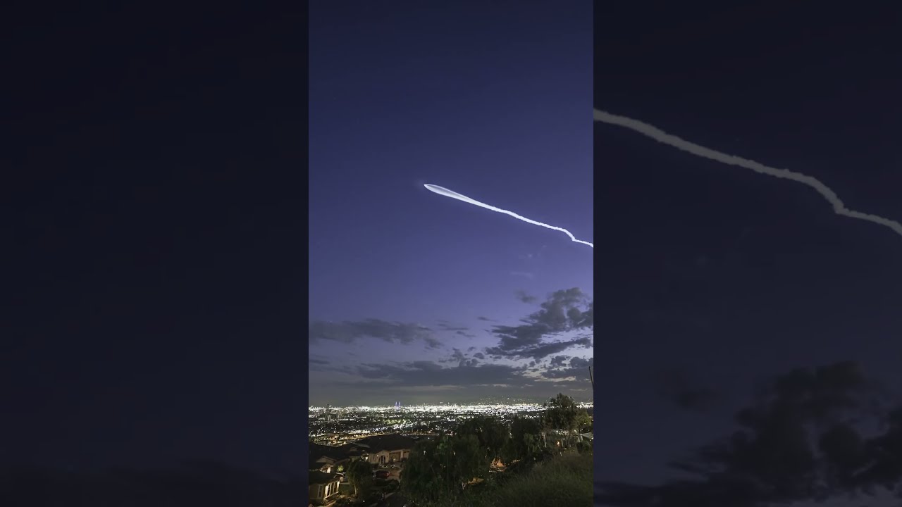 Last Night S Falcon 9 Rocket Launch Seen Over Long Beach California Timelapse Spacex