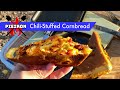 Pieiron Chili-Stuffed Cornbread - a camping recipe that&#39;s a little tricky but totally worth it