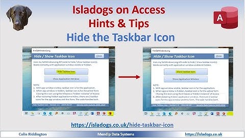 Hide the Taskbar Icon