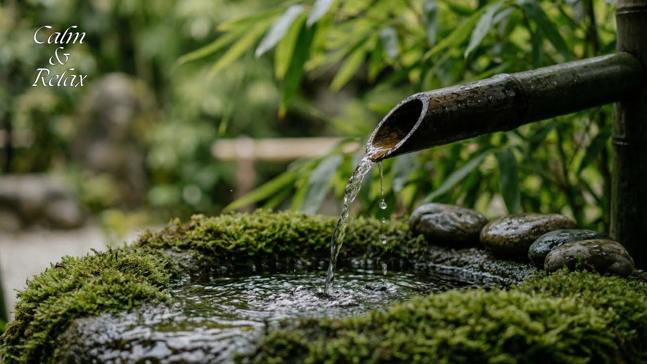 Fall Asleep Instantly | Japanese Bamboo Water Fountain Sounds for Deep Sleep & Insomnia Relief