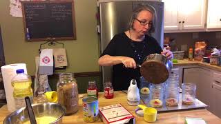 Canning pineapple upside down cake for holiday gift idea.