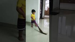 It's time to clean 🥰#cutebaby #masti #funny