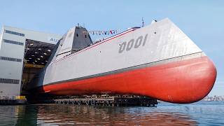 US Navy’s Weirdest Multi-Billion-Dollar Stealth Ship in Action