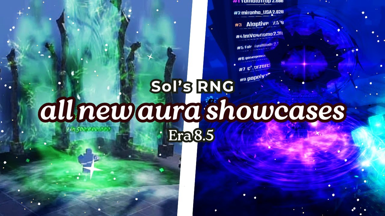 Sol's RNG All Era 8.5 New Auras Showcase [Completed] - YouTube