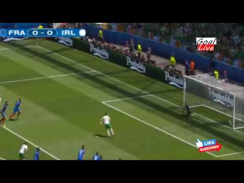 Robbie Brady GOAL - Ireland 1 France 2 - Euro 2016
