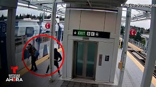 Vea Cómo Un Hombre Empuja A Otro Contra Un Tren En Movimiento En Seattle Noticias Telemundo