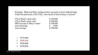 PFP 5371 - Unit 4 - Lecture 3 - Cash Management – FDIC Coverage