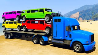 Cars Transportation #1 Offroad Limousine  - GTA 5 Cars Jumping into the Water