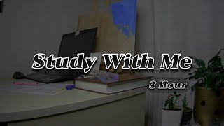 3-HOUR Study With Me 📚🌧 Rain Sounds & Pomodoro Timer 60 & 10 #Study #StudyMotivation #pomodoro