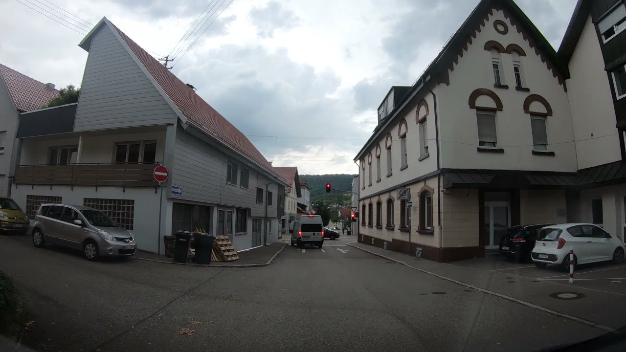 Göppingen Kreis Kuchen Stadtmitte B10 Gingen Fils Stadtrundfahrt Lustig Musik Germany 4k Video live