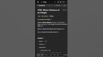 3783. Mirror Distance of an Integer | Editorial | Leetcode #trending #cpp #contest #viral #dsa