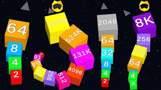 Cube Arena 2048: Merge Numbers (Part 03) - Math Game & Big Snake io Score 2 To 1024k screenshot 3