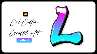 How to draw graffiti letters in illustrator | Graffiti L | Digital Art screenshot 4