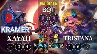 LGD Kramer Xayah vs Tristana Bot - KR Patch 11.5