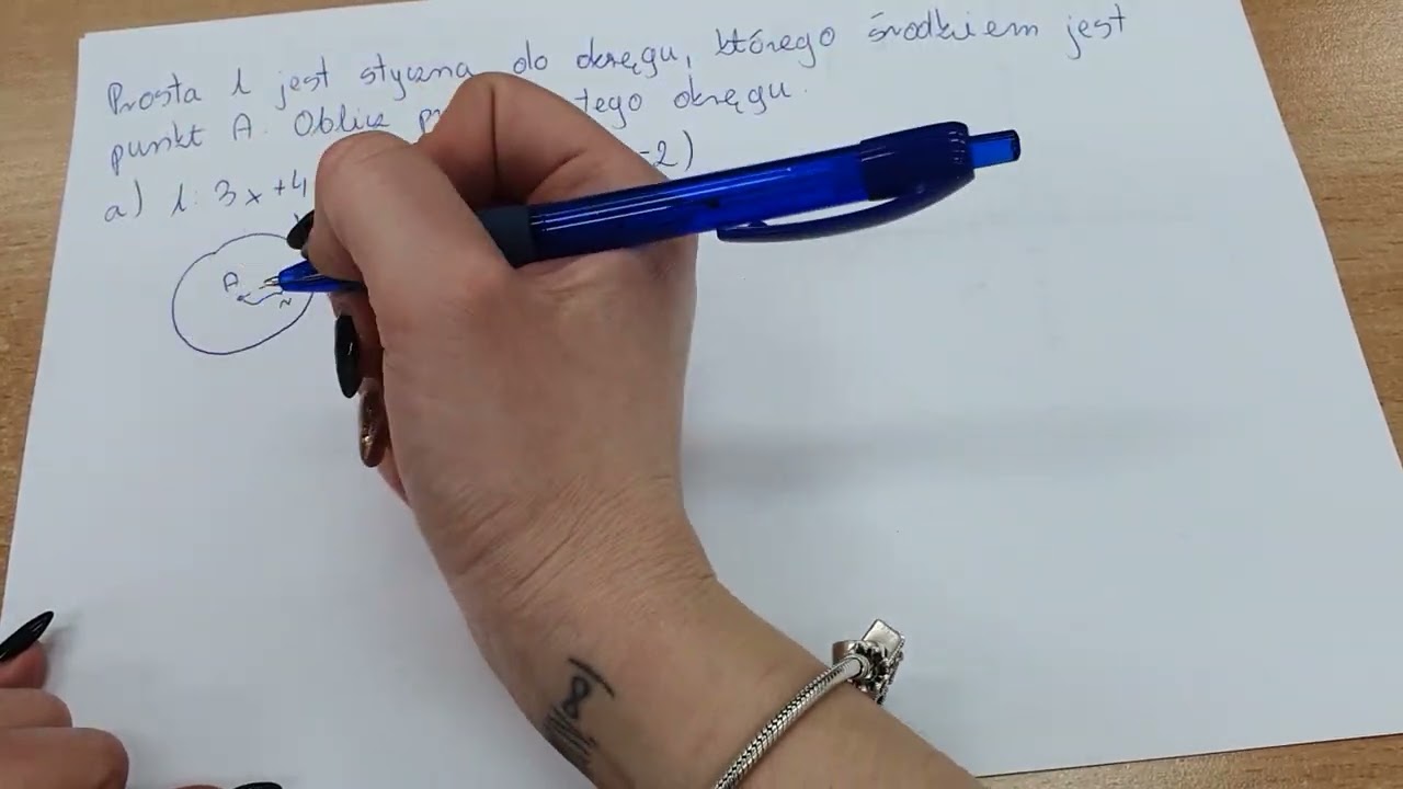 Geometria analityczna. Wzajemne położenie okręgu i prostej.