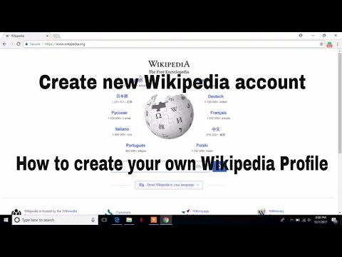 How to create new Wikipedia account or profile