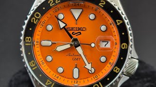 Seiko "5 Sports" SKX Style, SSK005, Automatic GMT Watch - Orange Dial | Quick Look