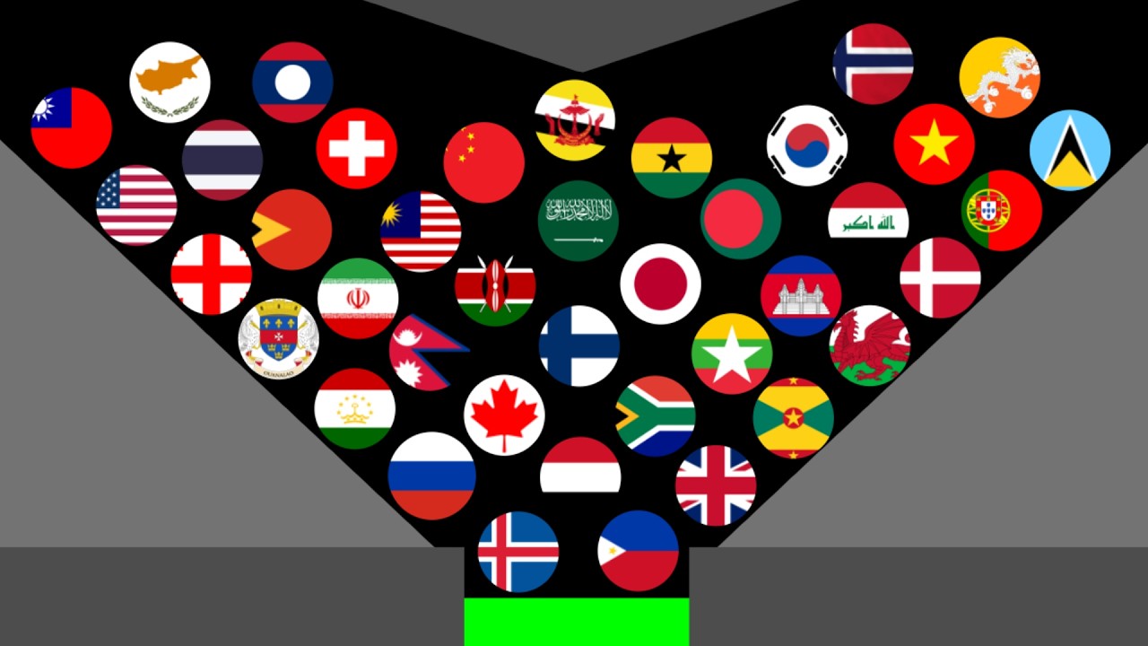 40 Country Marble Race Tournament -Which Flag Will Win? - Kitsune Marble