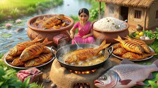 River Village Life | Miniature Couple Catches & Fries Giant Fish