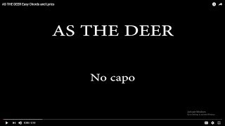 AS THE DEER Easy Chords and Lyrics