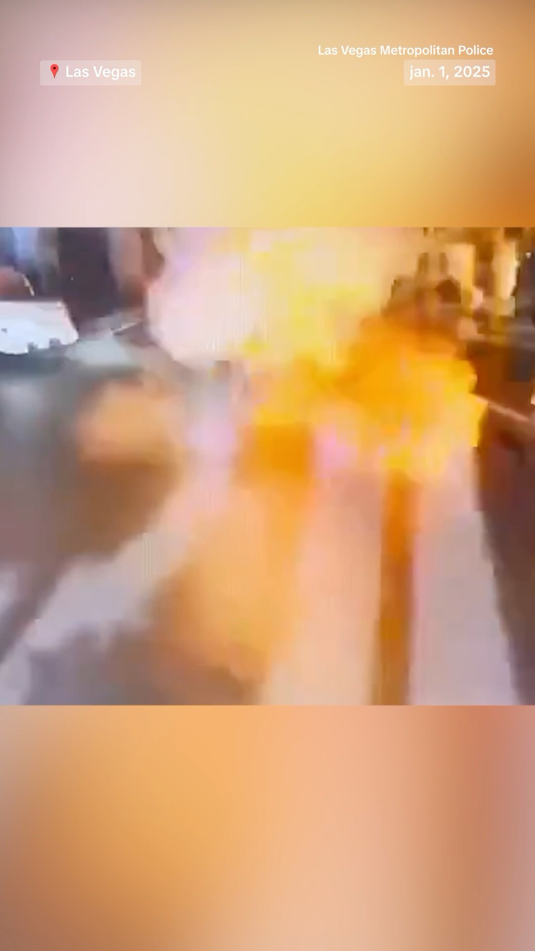 Video shows the moment a Tesla Cybertruck exploded outside Trump International Hotel in Las Vegas.