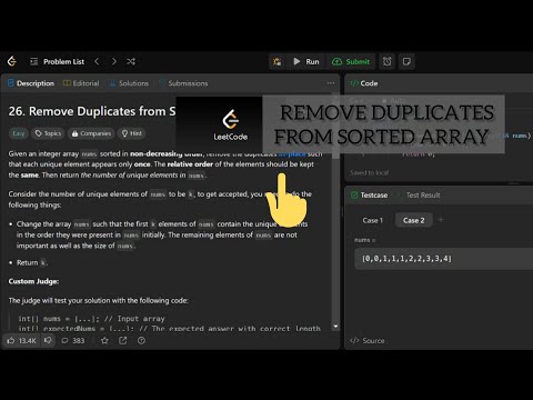 Remove Duplicates From Sorted Array.  || Day2: DSA till Placement