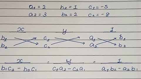 2x+1=5 and 3x+2y=8 By Cross multiplication method  class 10
