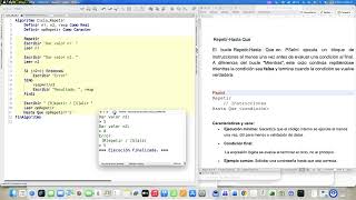 PSeInt (Repeat-Until Loop): Operations and Menu